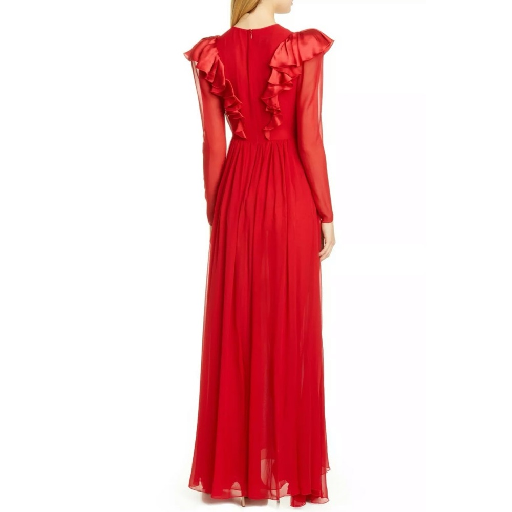 ♥️ GIAMBATTISTA VALLI Ruffle Silk Maxi Gown 38/2 - Picture 2 of 6